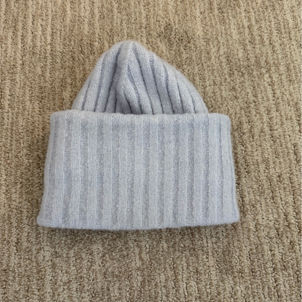 Anthropologie Light Blue Knit Beanie